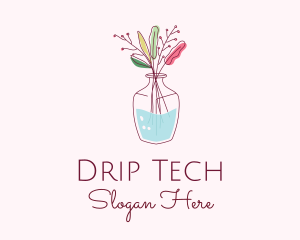 Watercolor Flower Vase logo design