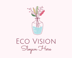 Watercolor Flower Vase logo design