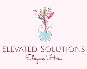 Watercolor Flower Vase logo design