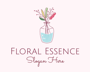 Bouquet - Watercolor Flower Vase logo design