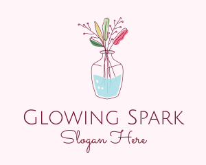 Watercolor Flower Vase logo design