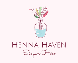 Watercolor Flower Vase logo design