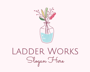 Watercolor Flower Vase logo design