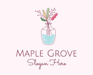 Watercolor Flower Vase logo design