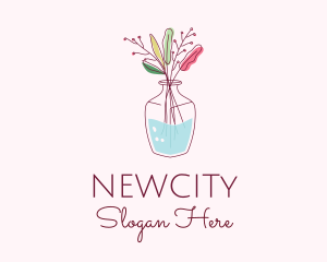 Watercolor Flower Vase logo design