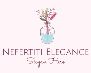 Watercolor Flower Vase logo design