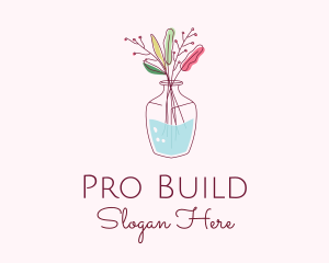 Watercolor Flower Vase logo design