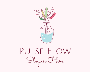 Watercolor Flower Vase logo design