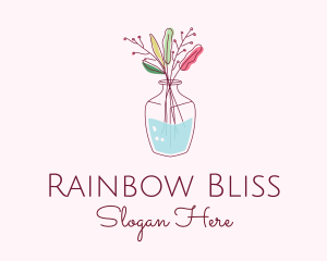 Watercolor Flower Vase logo design