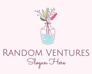 Watercolor Flower Vase logo design