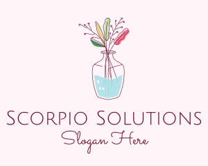 Watercolor Flower Vase logo design