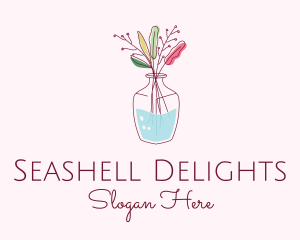 Watercolor Flower Vase logo design