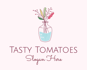 Watercolor Flower Vase logo design