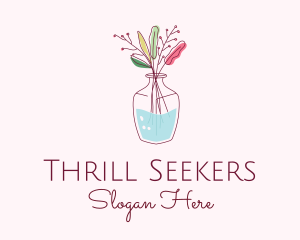 Watercolor Flower Vase logo design