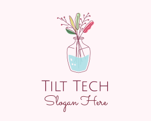 Watercolor Flower Vase logo design