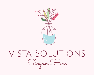 Watercolor Flower Vase logo design