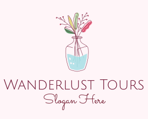 Watercolor Flower Vase logo design