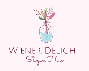 Watercolor Flower Vase logo design