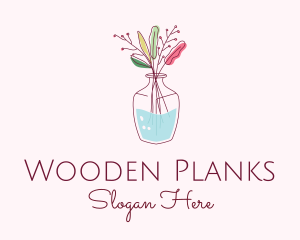 Watercolor Flower Vase logo design