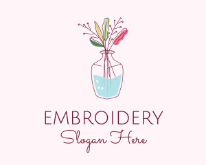 Watercolor Flower Vase logo design