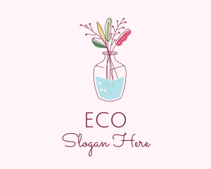 Watercolor Flower Vase logo design