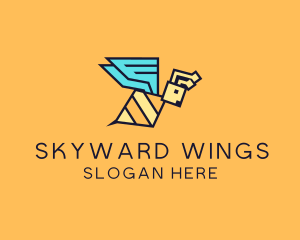 Flying - Flying Geometric Bee logo design