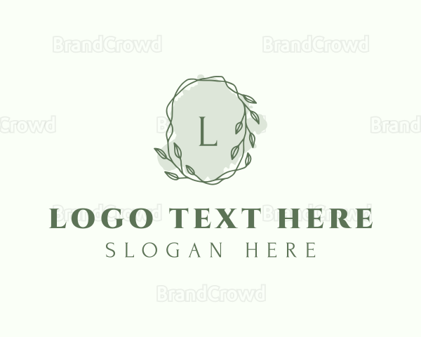 Watercolor Plant Wreath Logo