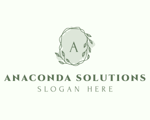 Watercolor Plant Wreath  logo design