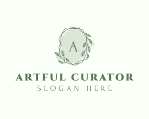 Watercolor Plant Wreath  logo design