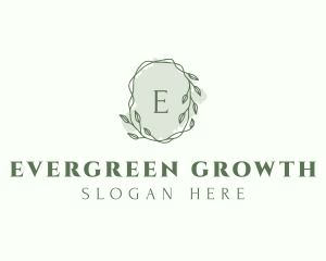 Watercolor Plant Wreath  logo design