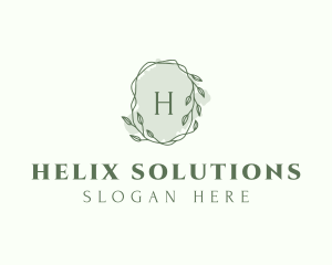 Watercolor Plant Wreath  logo design