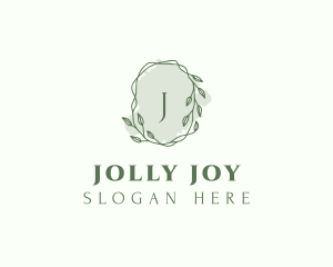 Watercolor Plant Wreath  logo design