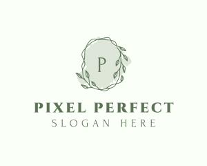 Watercolor Plant Wreath  logo design