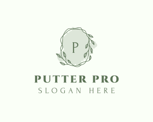 Watercolor Plant Wreath  logo design