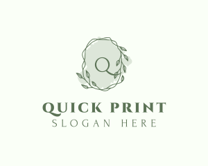 Watercolor Plant Wreath  logo design