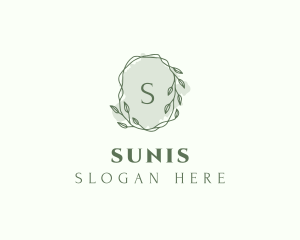 Watercolor Plant Wreath  logo design