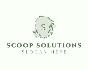 Watercolor Plant Wreath  logo design