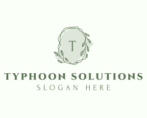 Watercolor Plant Wreath  logo design