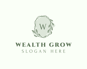 Watercolor Plant Wreath  logo design