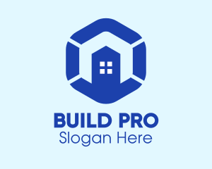 Building Construction Hexagon logo design