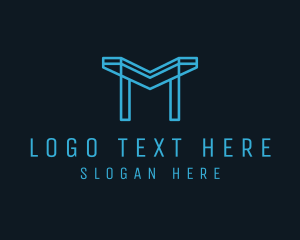 Stock Broker - Professional Letter M Business Outline logo design