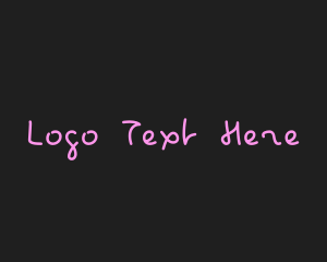 Woman - Fun Neon Handwriting logo design