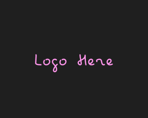 Pink And White - Fun Neon Handwriting logo design