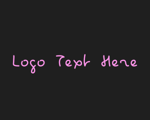 70s - Fun Neon Handwriting logo design