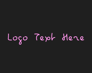 Fun Neon Handwriting Logo