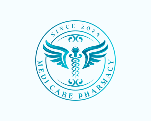 Healthcare Caduceus Pharmacy logo design