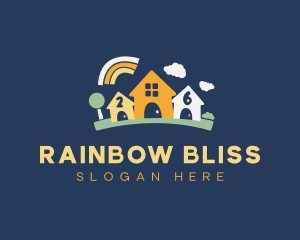 Rainbow Preschool Childcare logo design