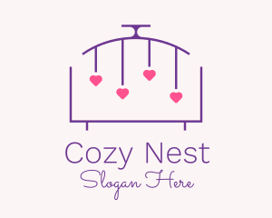 Crib - Heart Baby Crib logo design