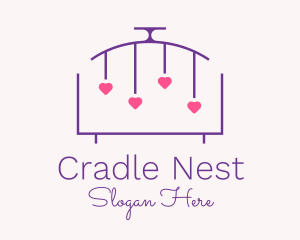 Cradle - Heart Baby Crib logo design