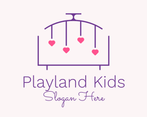 Heart Baby Crib  logo design